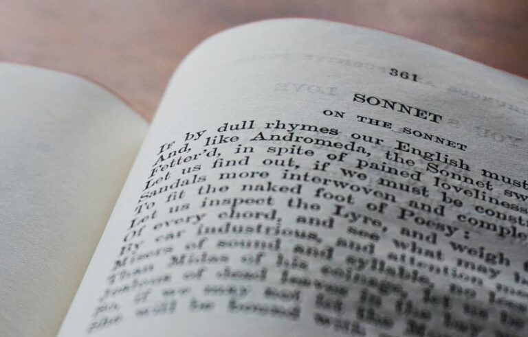 Photo of a page of the Sonnet