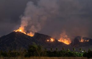 night landscape of california wildfire